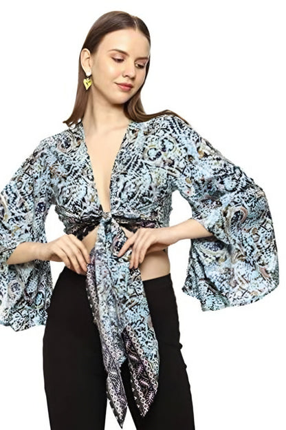 Blue Art Silk Top