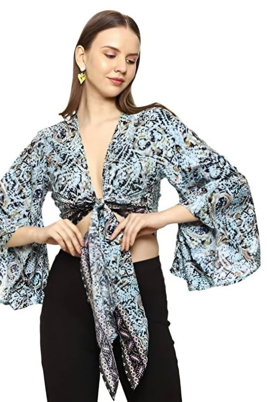 Blue Art Silk Top