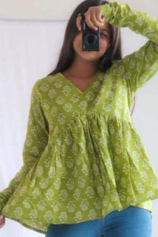 Green Floral Kurti