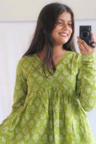 Green Floral Kurti