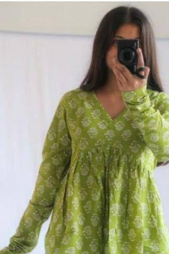 Green Floral Kurti